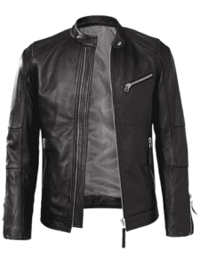 Men’s Black Leather Biker Jacket