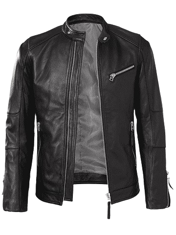 Men’s Black Leather Biker Jacket